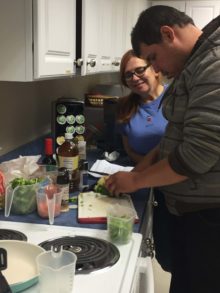 Thrive participants learning cooking skills