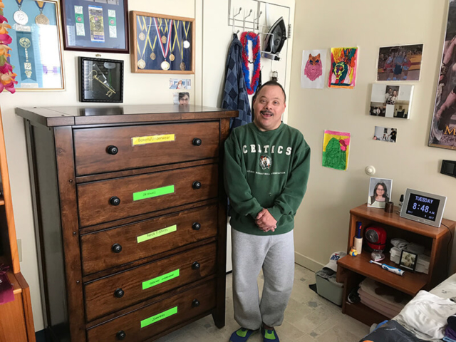 Participant showing off his bedroom