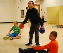 playing dodgeball at Thrive after school