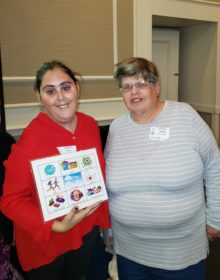 Self-Advocacy Group President Christine Achilles with conference presenter at the 21st Annual Self-Advocacy Conference.